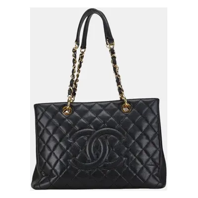 Chanel Black Caviar Leather GST Tote Bag