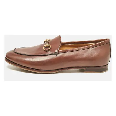 Gucci Brown Leather Horsebit Loafers Size