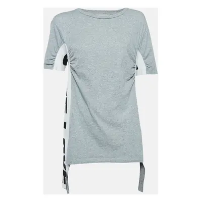 Stella McCartney Grey 'All Is Love' Cotton Ruched T-Shirt