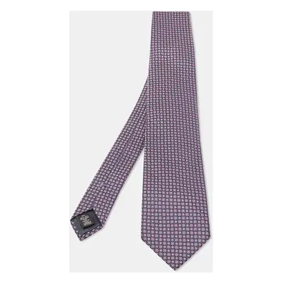 Ermenegildo Zegna Purple Patterned Silk Tie