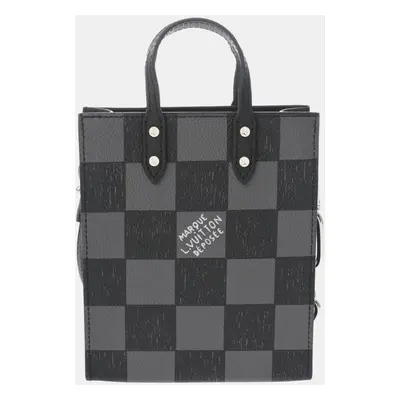 Louis Vuitton Black/Grey Leather Damier Checkerboard Sac Plat Handbag