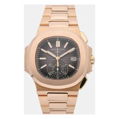 Patek Philippe Black 18k Rose Gold Nautilus Automatic Men's Wristwatch mm