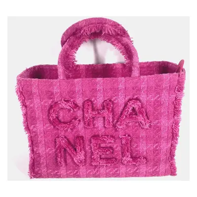 Chanel Tweed Pink Large Tote Bag