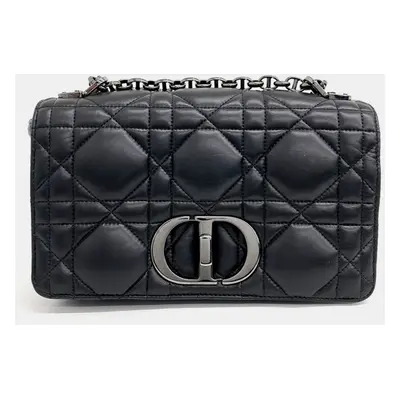 Dior Black Leather Caro Medium Bag