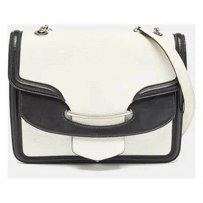 Alexander McQueen White/Black Leather Lucite Heroine Shoulder Bag