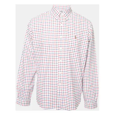 Ralph Lauren White Checked Cotton Button Front Shirt