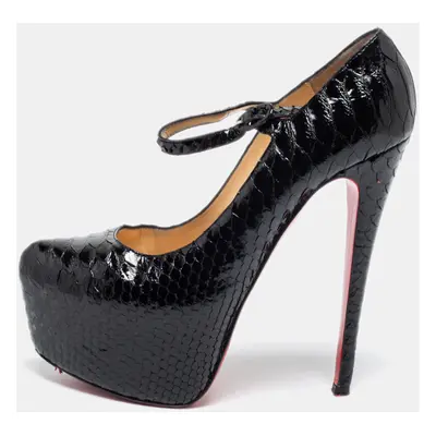 Christian Louboutin Black Python Lady Daf Mary Jane Pumps Size 39.5