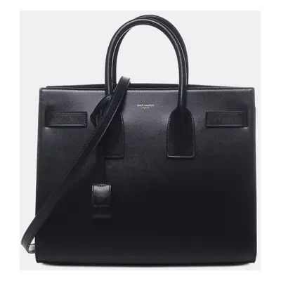 Saint Laurent Black Calf Small Sac De Jour Bag In Smooth Leather Bag