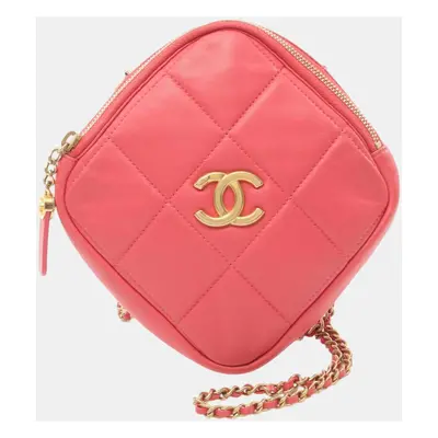 Chanel Lambskin Pink Matelasse Shoulder Bag