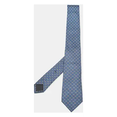 Gucci Blue GG Pattern Silk Tie