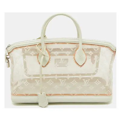 Louis Vuitton White Monogram Transparence Mesh Lockit East/West Bag