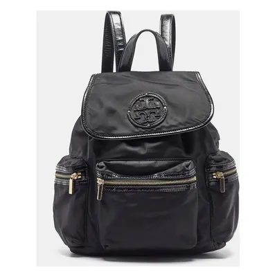 Tory Burch Black Nylon Bill Backpack