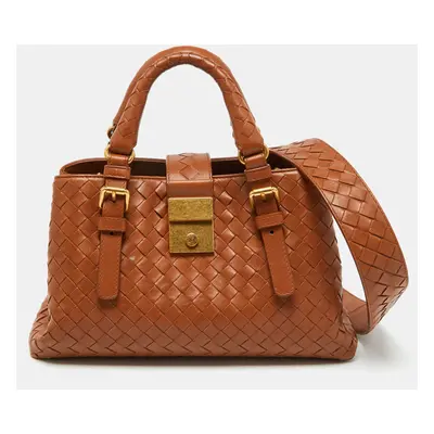 Bottega Veneta Brown Intrecciato Leather Roma Mini Tote