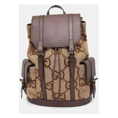 Gucci Jumbo Gg Canvas Leather Backpack