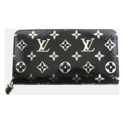 Louis Vuitton Black Leather Python Monogram Zippy Wallet