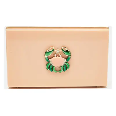 Charlotte Olympia Peach Perspex Cancer Zodiac Pandora Box Clutch