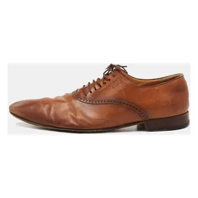 Gucci Brown Leather Lace Up Oxfords Size