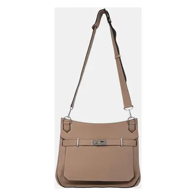 Hermes Tourterelle Taurillon Clemence Jypsiere Shoulder Bag