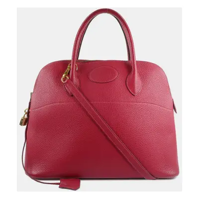 Hermes Rouge Red Leather Bolide Fjord Handbag