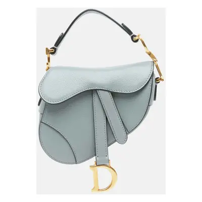 Dior Blue Leather Micro Calfskin Saddle