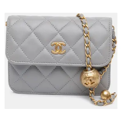 Chanel Mini Lambskin Pearl Crush Clutch On Chain