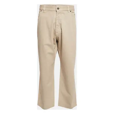 Ermenegildo Zegna Cream Cotton Drill Regular Fit Trousers 4XL