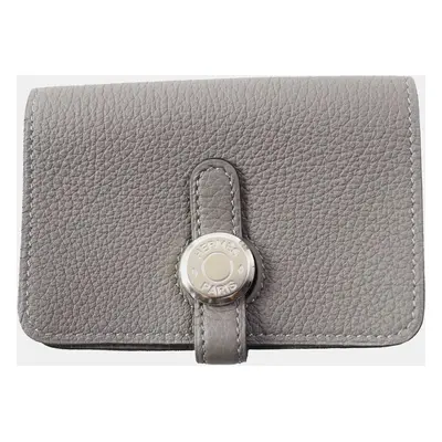 Hermes Silver Leather Dogon Card Holder