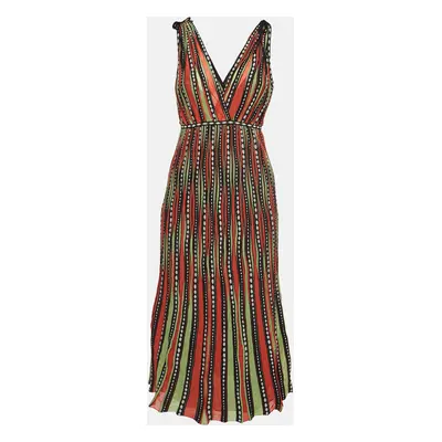 M Missoni Multicolor Alga and Bubble Pattern Knit Sleeveless Midi Dress