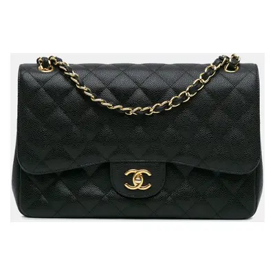 Chanel Black Caviar Jumbo Classic Double Flap Bag