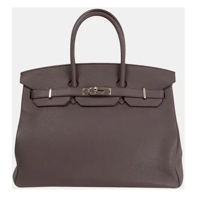 Hermes Grey Veau Togo Leather Palladium Hardware Birkin Bag