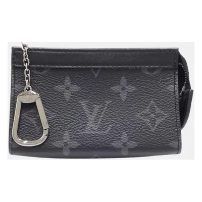 Louis Vuitton Black Canvas Pochette Voyage Coin Case