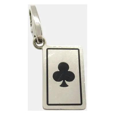 Cartier 18K White Gold Double C Clover Pendant Charm