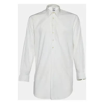 Moschino Cheap and Chic White Cotton Half Placket Dress Shirt