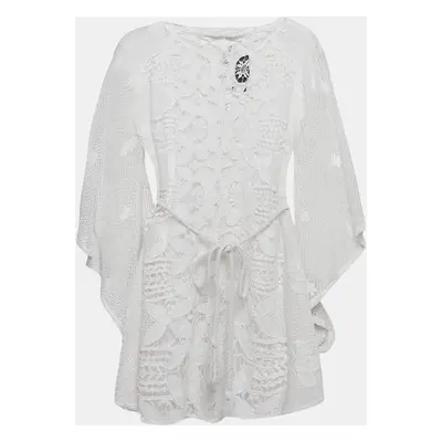 Miguelina White Scallop Lace Mini Sheer Claudia Mini Dress