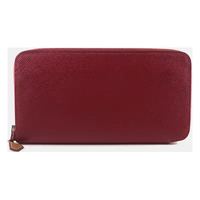 Hermes Epsom/Silk Red Azap Silk'In Long Wallet