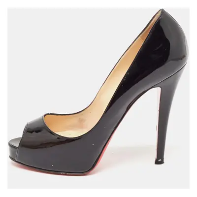 Christian Louboutin Black Patent Leather Very Prive Pumps Size 36.5