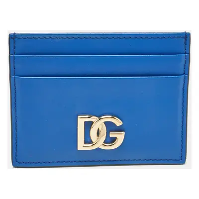 Dolce & Gabbana Blue Leather Card Case