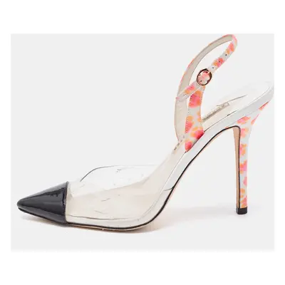 Sophia Webster Tricolor Patent and PVC Animal Print Slingback Pumps Size