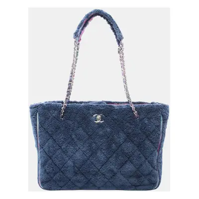 Chanel Blue Large Terry and Ribbon Shopping Tote