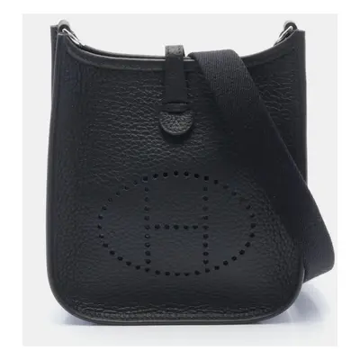 Hermes Black Leather Evelyne Tpm Shoulder Bag