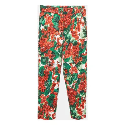 Dolce & Gabbana Multicolor Floral Print Jacquard Trousers