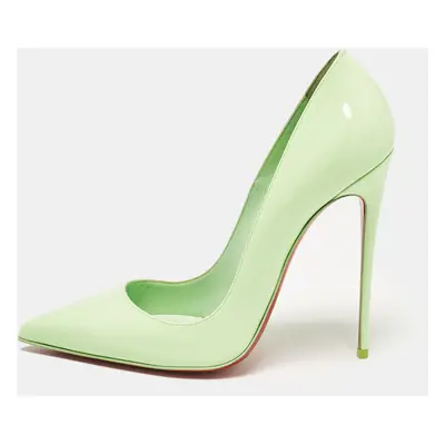 Christian Louboutin Green Patent Leather So Kate Pointed Toe Pumps Size