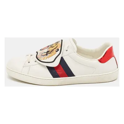 Gucci White Leather Ace Low Top Sneakers Size