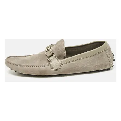 Louis Vuitton Grey Suede Hockenheim Loafers Size