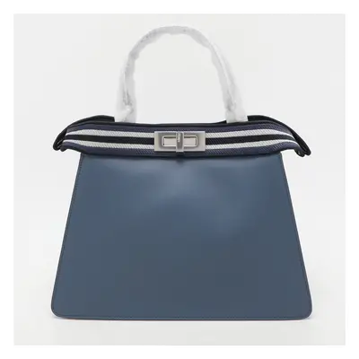 Fendi Blue Leather Medium Peekaboo Iseeu Top Handle Bag