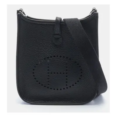 Hermes Black Leather Evelyne Tpm Shoulder Bag