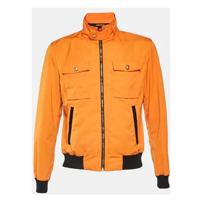 Versus Versace Orange Synthetic Bomber Jacket