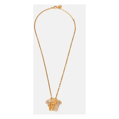 Versace Medusa Crystal Gold Tone Necklace