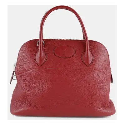 Hermes Rouge Ash Red Leather Bolide Handbag