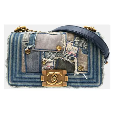 Chanel Denim Blue Boy Chain Shoulder Bag